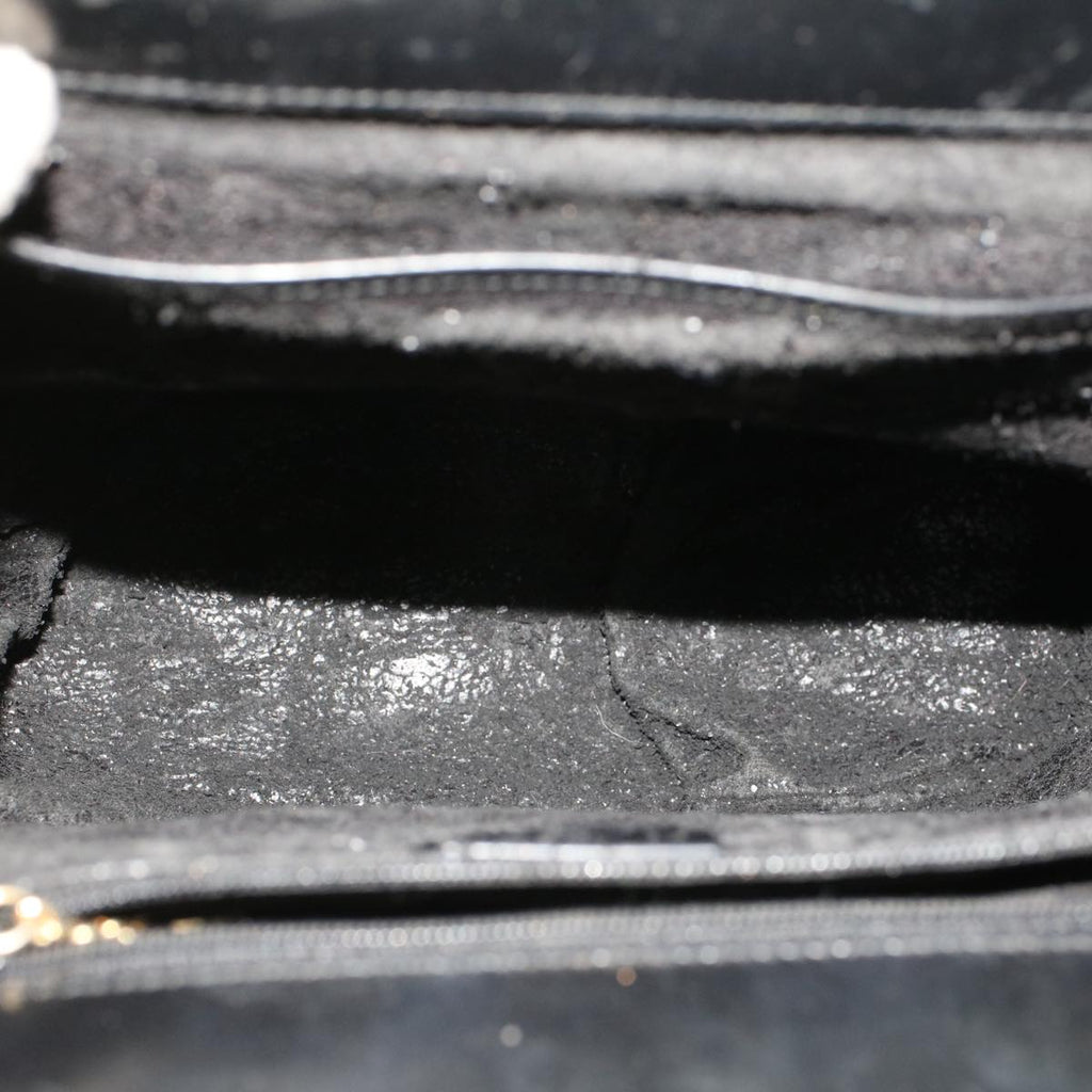 GUCCI Bamboo Clasp Hand Bag Leather Black 000.781.0295 43320