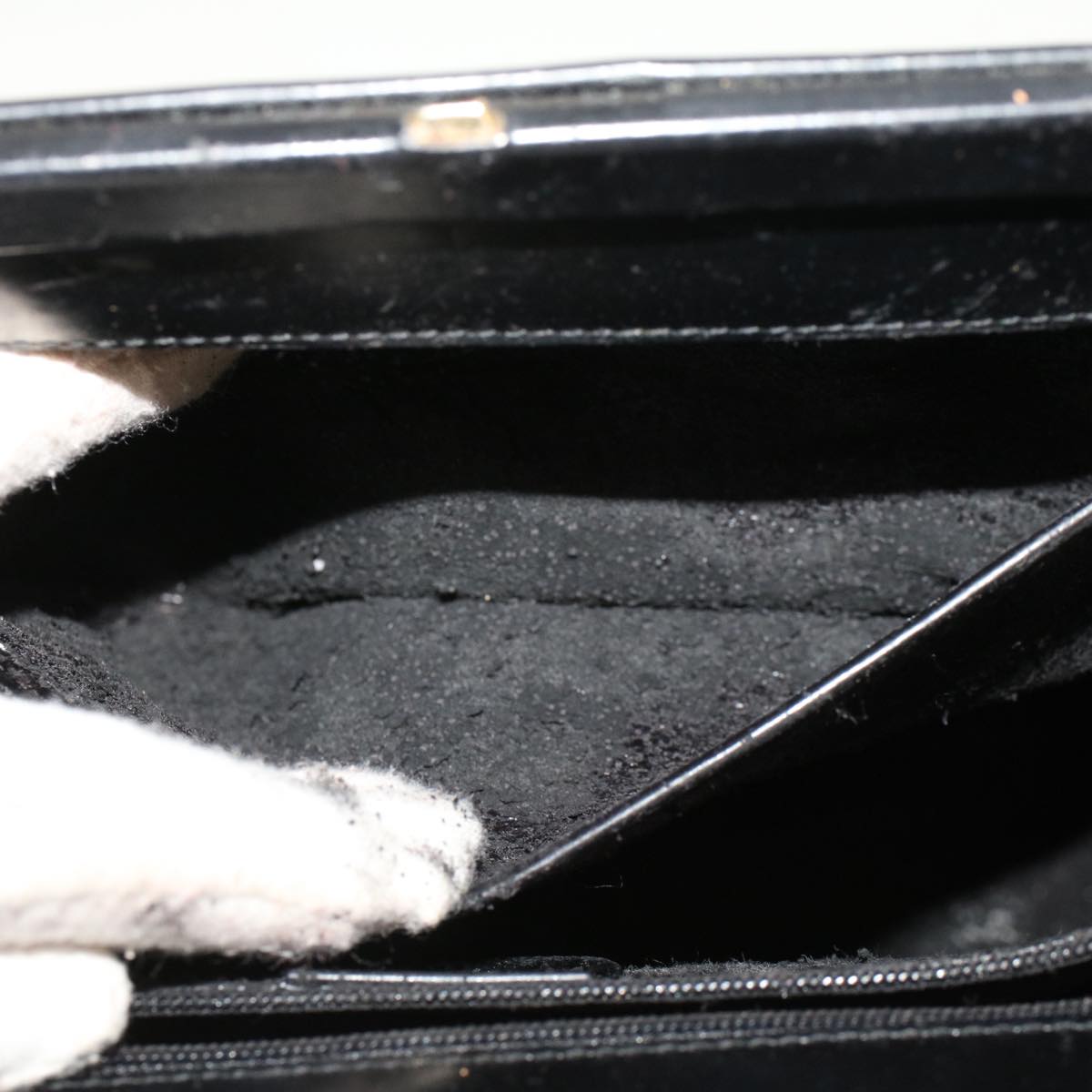 GUCCI Bamboo Clasp Hand Bag Leather Black 000.781.0295 43320
