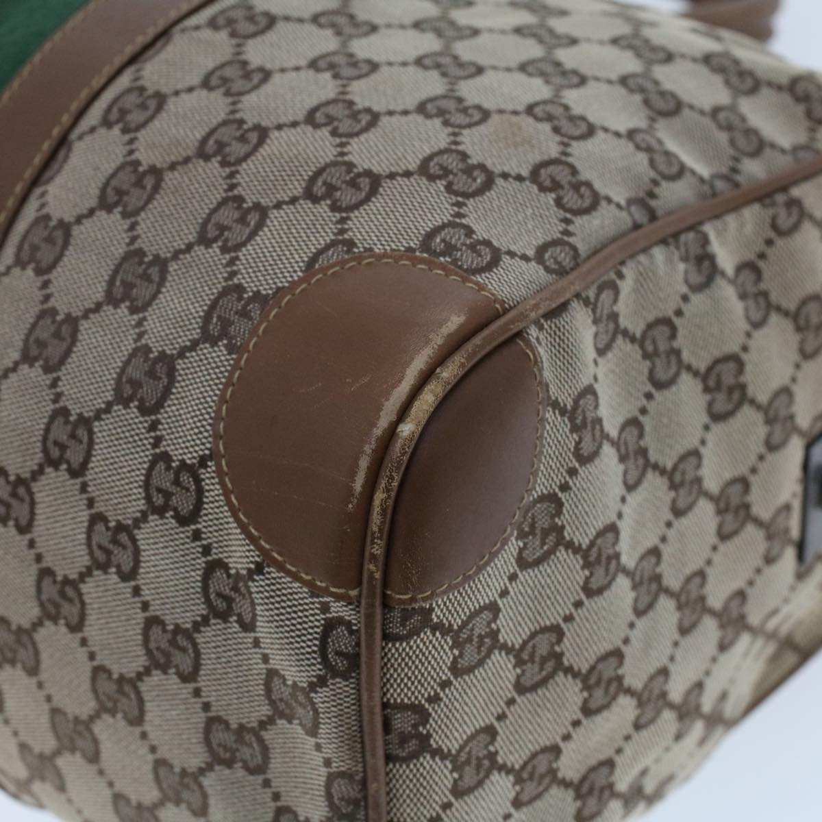 GUCCI GG Canvas Web Sherry Line Boston Bag Beige Red 2122.000.5301 43326