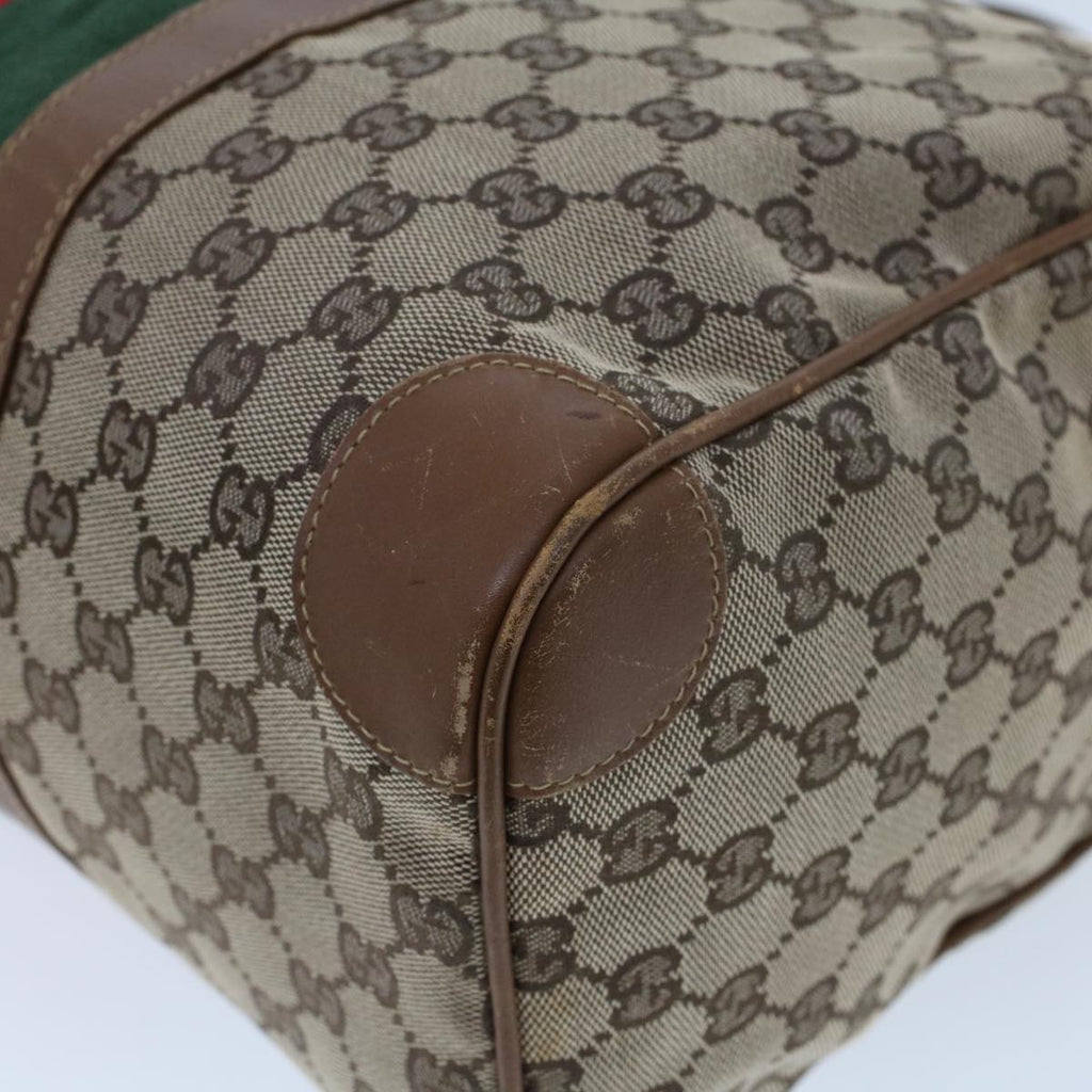 GUCCI GG Canvas Web Sherry Line Boston Bag Beige Red 2122.000.5301 43326