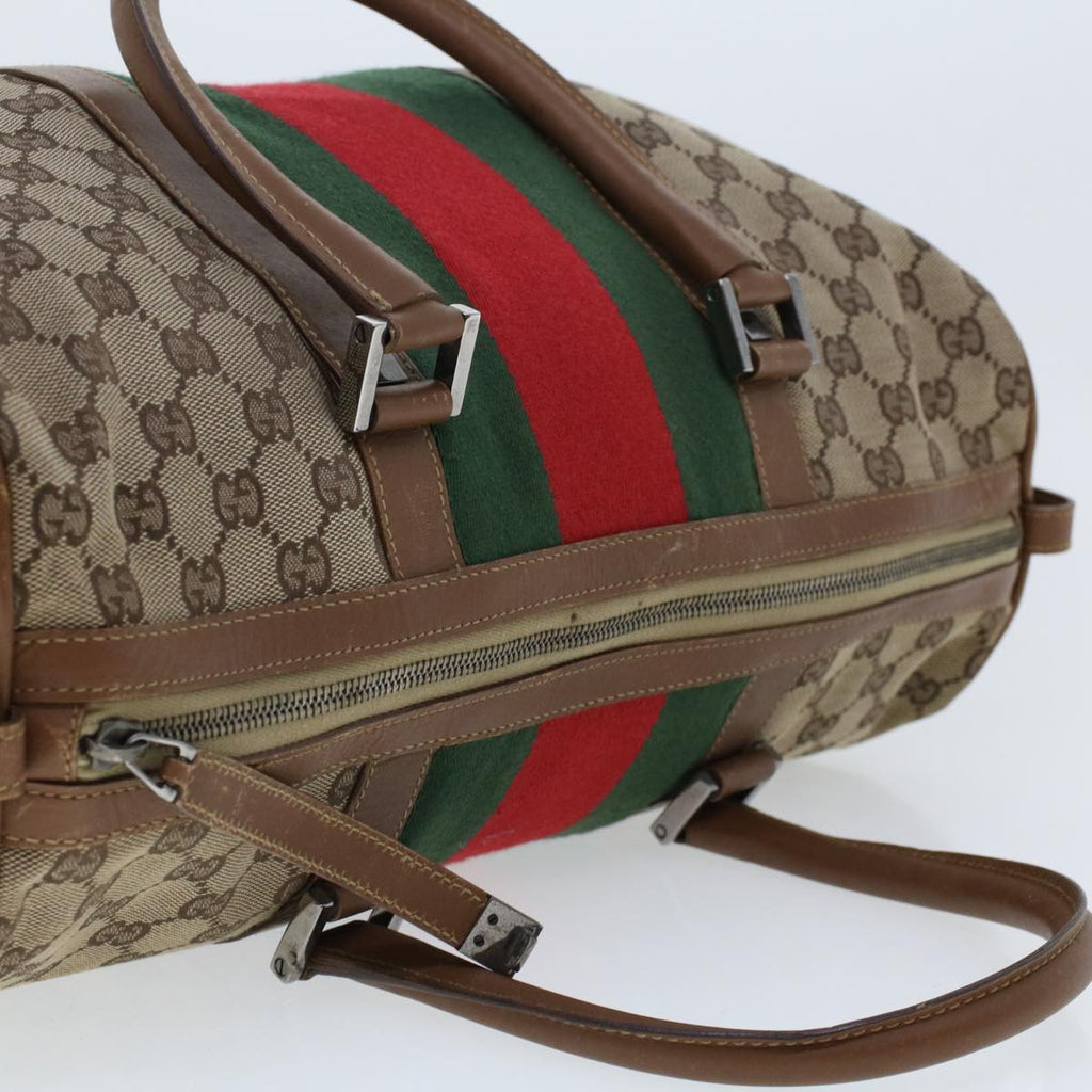 GUCCI GG Canvas Web Sherry Line Boston Bag Beige Red 2122.000.5301 43326