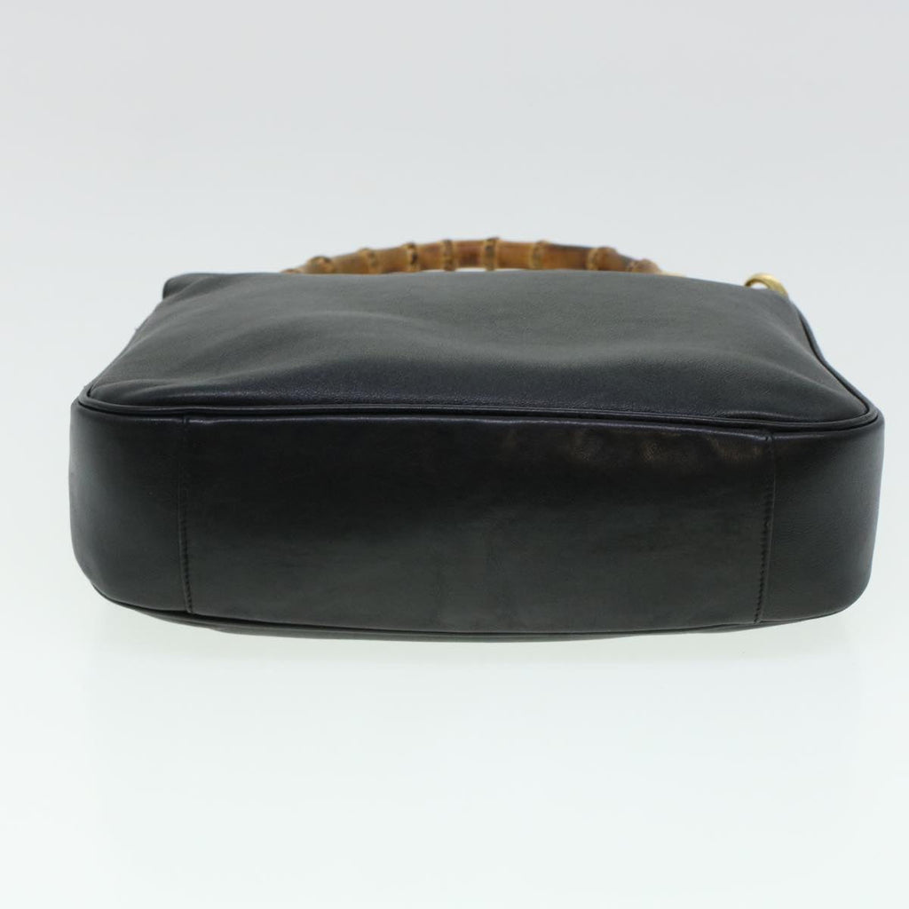 GUCCI Bamboo Hand Bag Leather 2way Black 001.3444.1638 43328