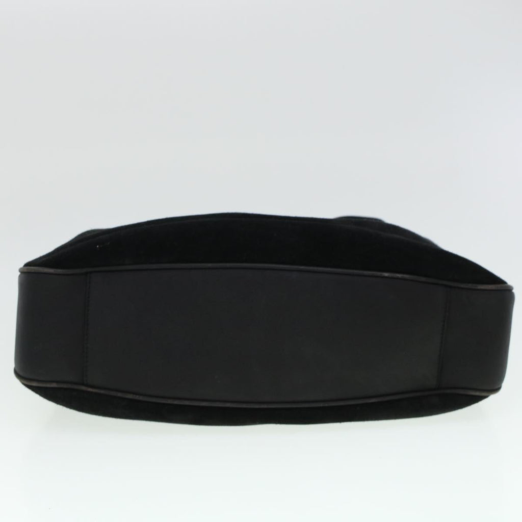 GUCCI Bamboo Hand Bag Suede 2way Black 43330