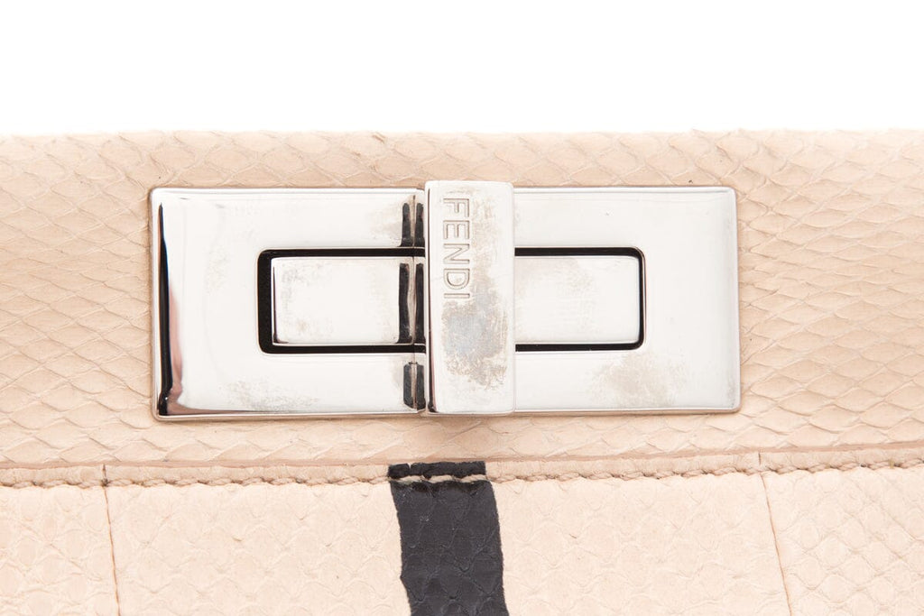 Fendi Beige Peekaboo Snake Skin Bag