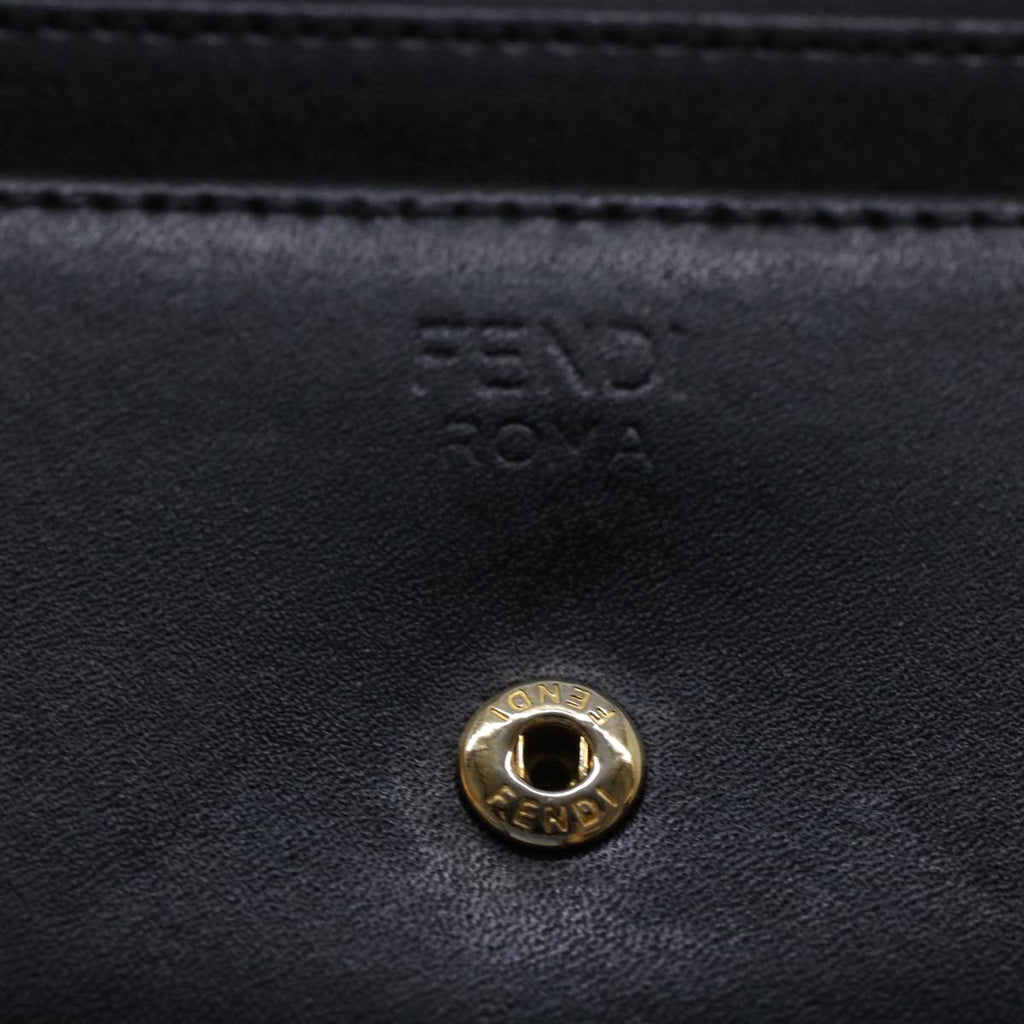 FENDI Bug's Eye Monster Long Wallet Leather Black Gold 43573