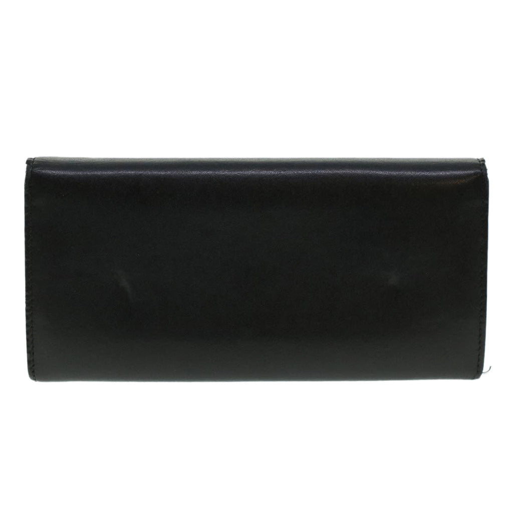 FENDI Bug's Eye Monster Long Wallet Leather Black Gold 43573
