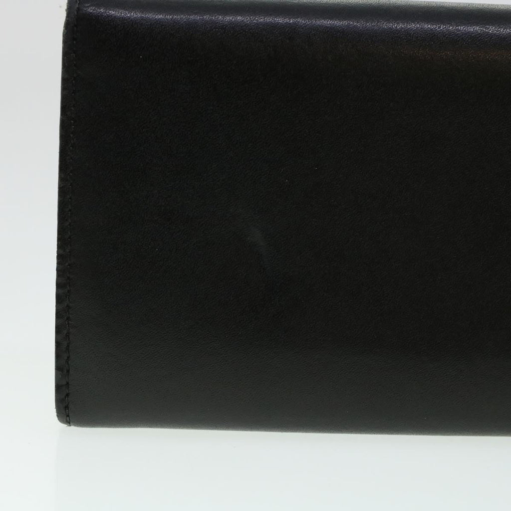 FENDI Bug's Eye Monster Long Wallet Leather Black Gold 43573