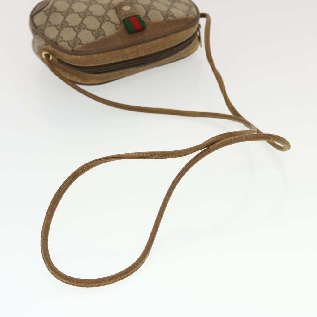 GUCCI GG Supreme Web Sherry Line Shoulder Bag Beige Red 89.02.066 43663