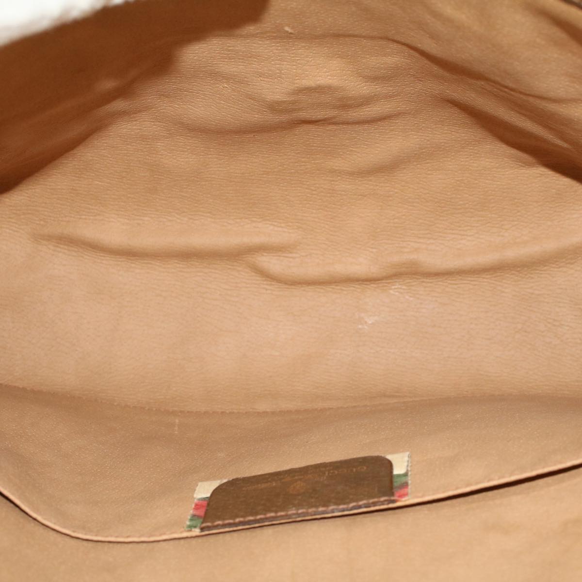 GUCCI GG Canvas Web Sherry Line Clutch Bag Beige Red 89.01.031 43670