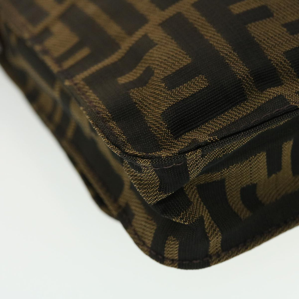 FENDI Zucca Canvas Shoulder Bag Black Brown 43693