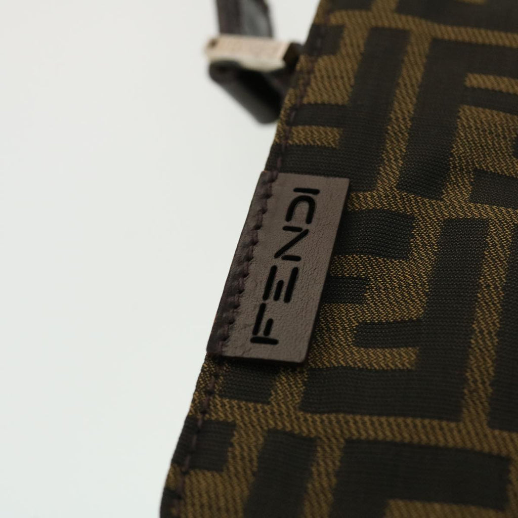 FENDI Zucca Canvas Shoulder Bag Black Brown 43693