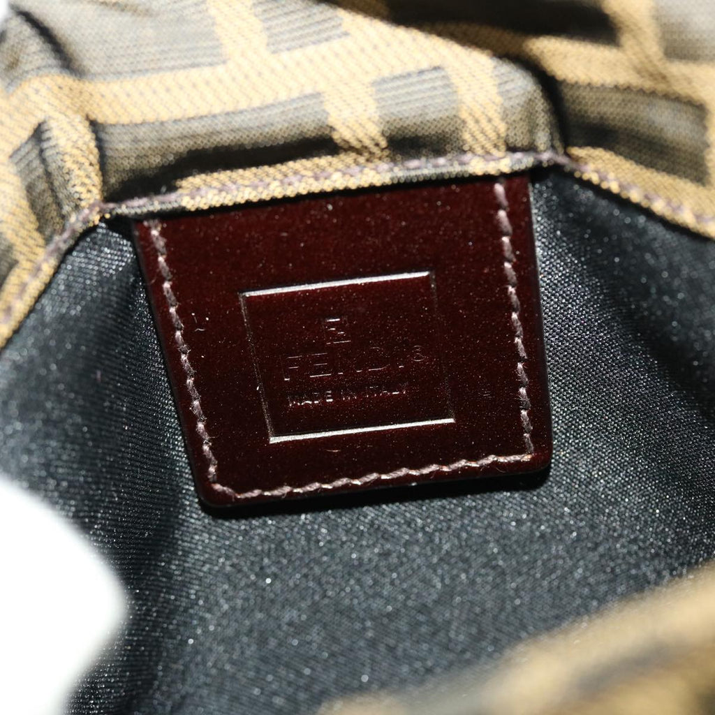 FENDI Zucca Canvas Shoulder Bag Black Brown 43693
