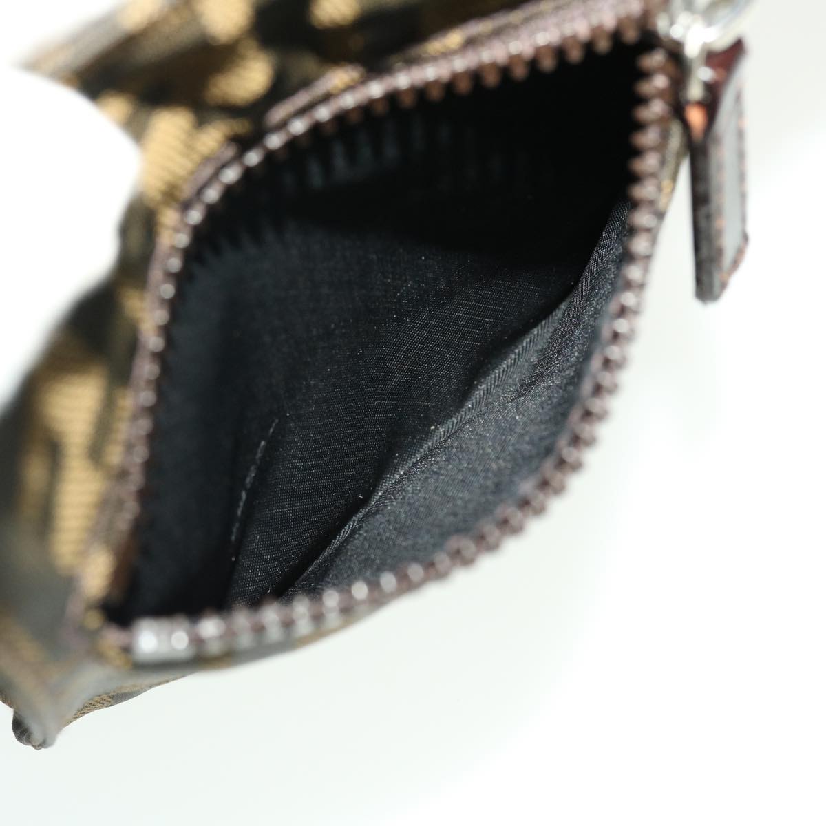 FENDI Zucca Canvas Shoulder Bag Black Brown 43693