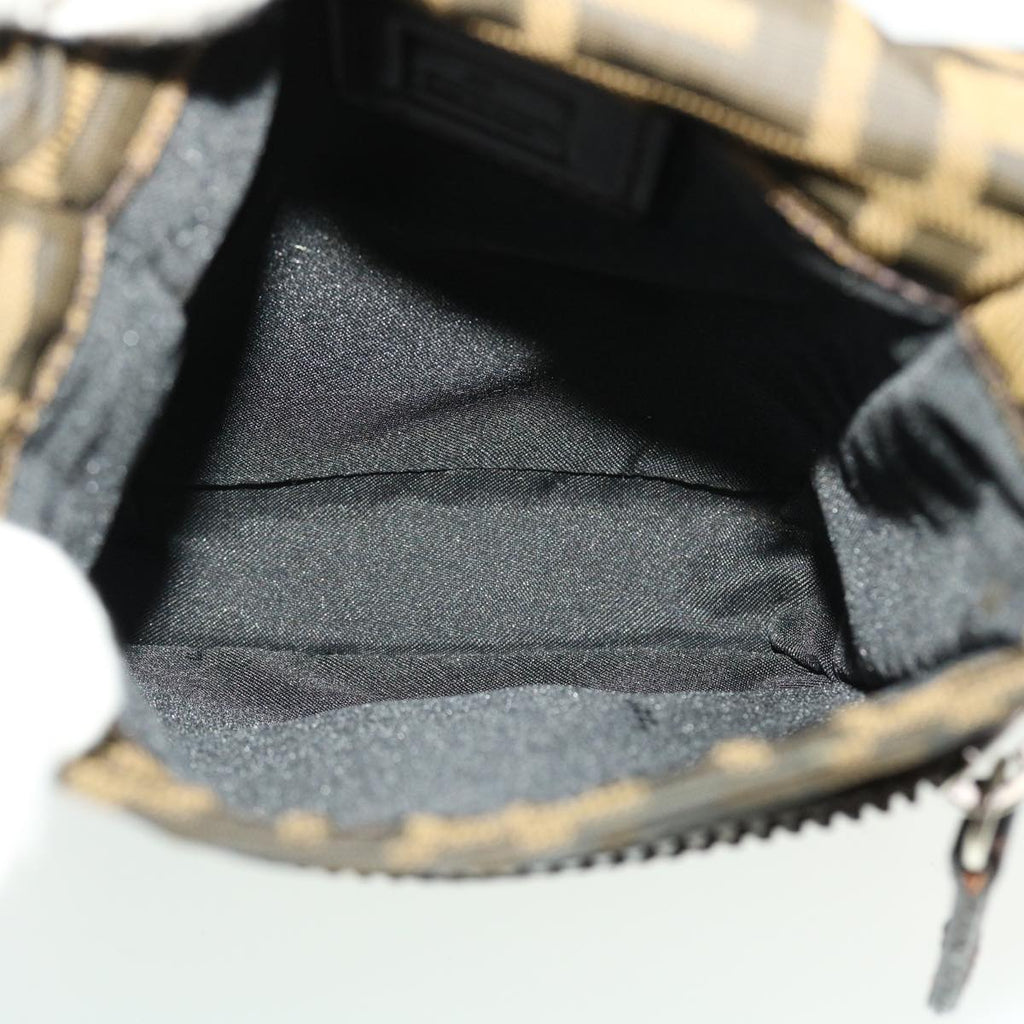 FENDI Zucca Canvas Shoulder Bag Black Brown 43693