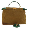 FENDI Peek A Boo Hand Bag Suede 2way Brown 43698