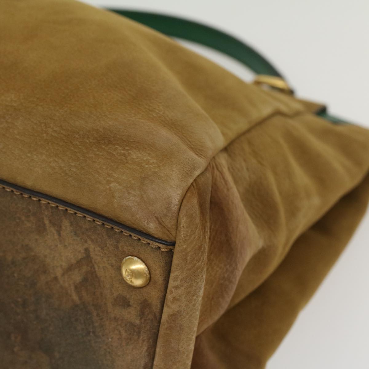 FENDI Peek A Boo Hand Bag Suede 2way Brown 43698