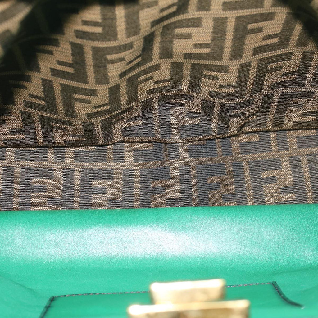 FENDI Peek A Boo Hand Bag Suede 2way Brown 43698