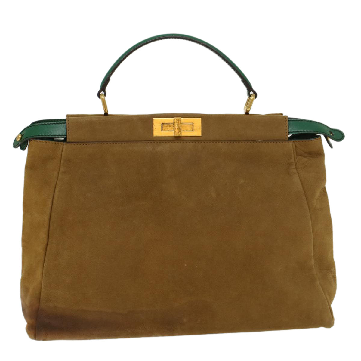 FENDI Peek A Boo Hand Bag Suede 2way Brown 43698