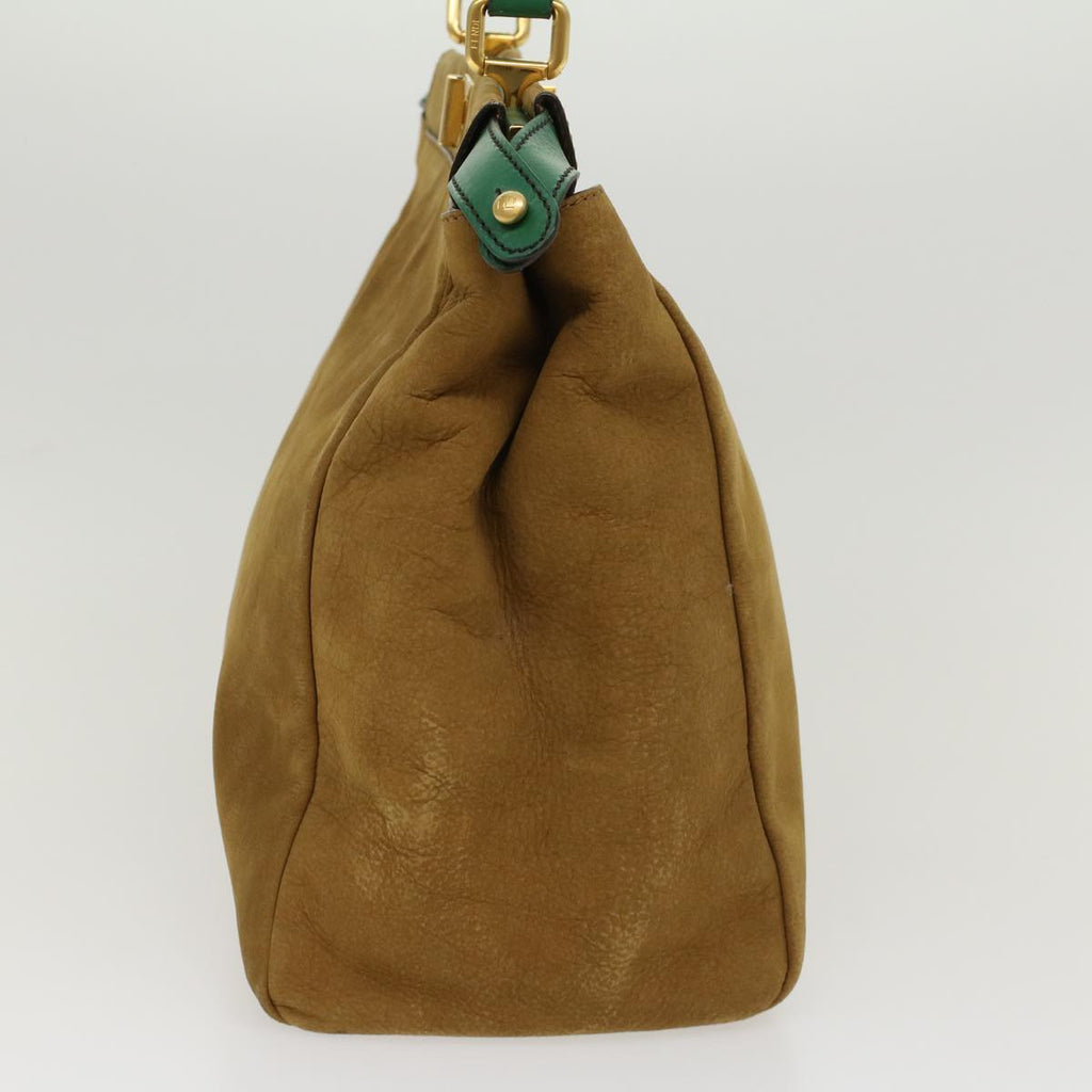 FENDI Peek A Boo Hand Bag Suede 2way Brown 43698