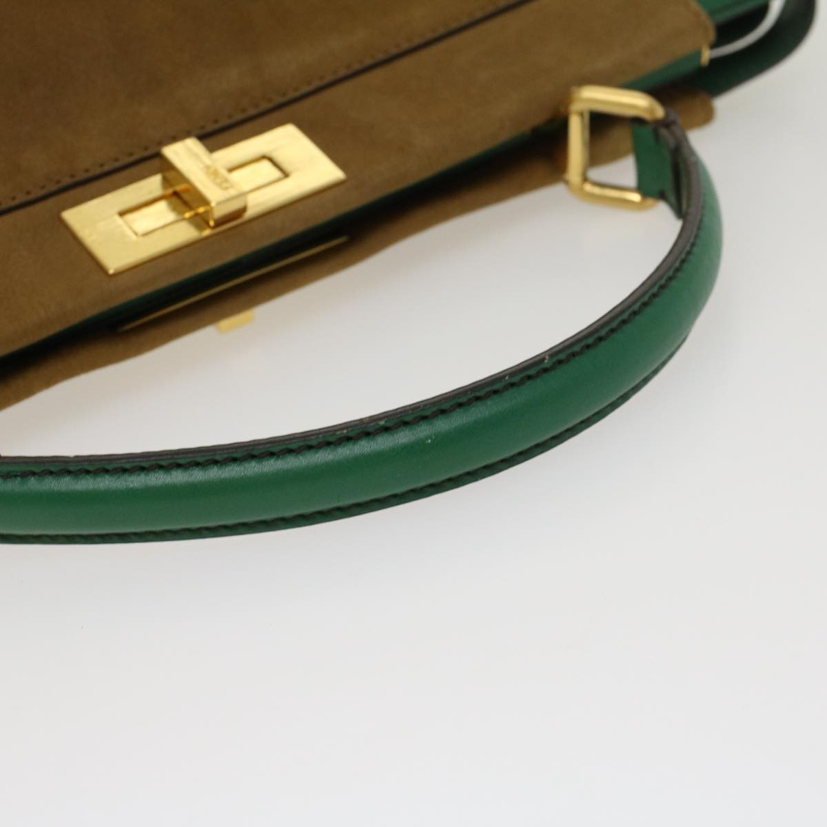 FENDI Peek A Boo Hand Bag Suede 2way Brown 43698