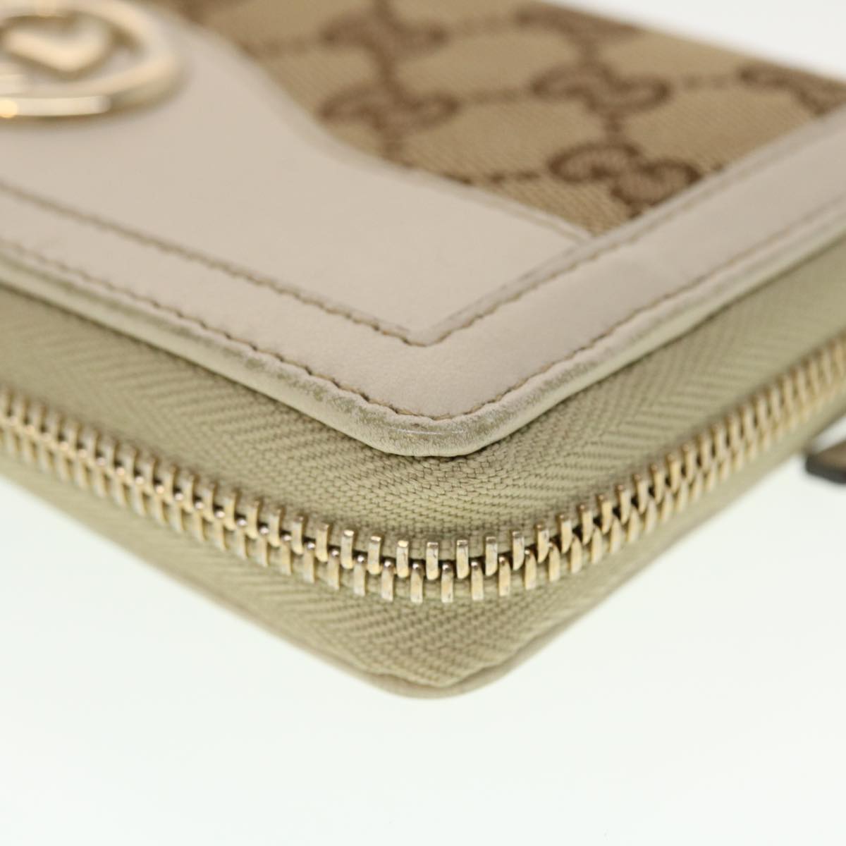 GUCCI GG Canvas Long Wallet Beige White 308012 43741