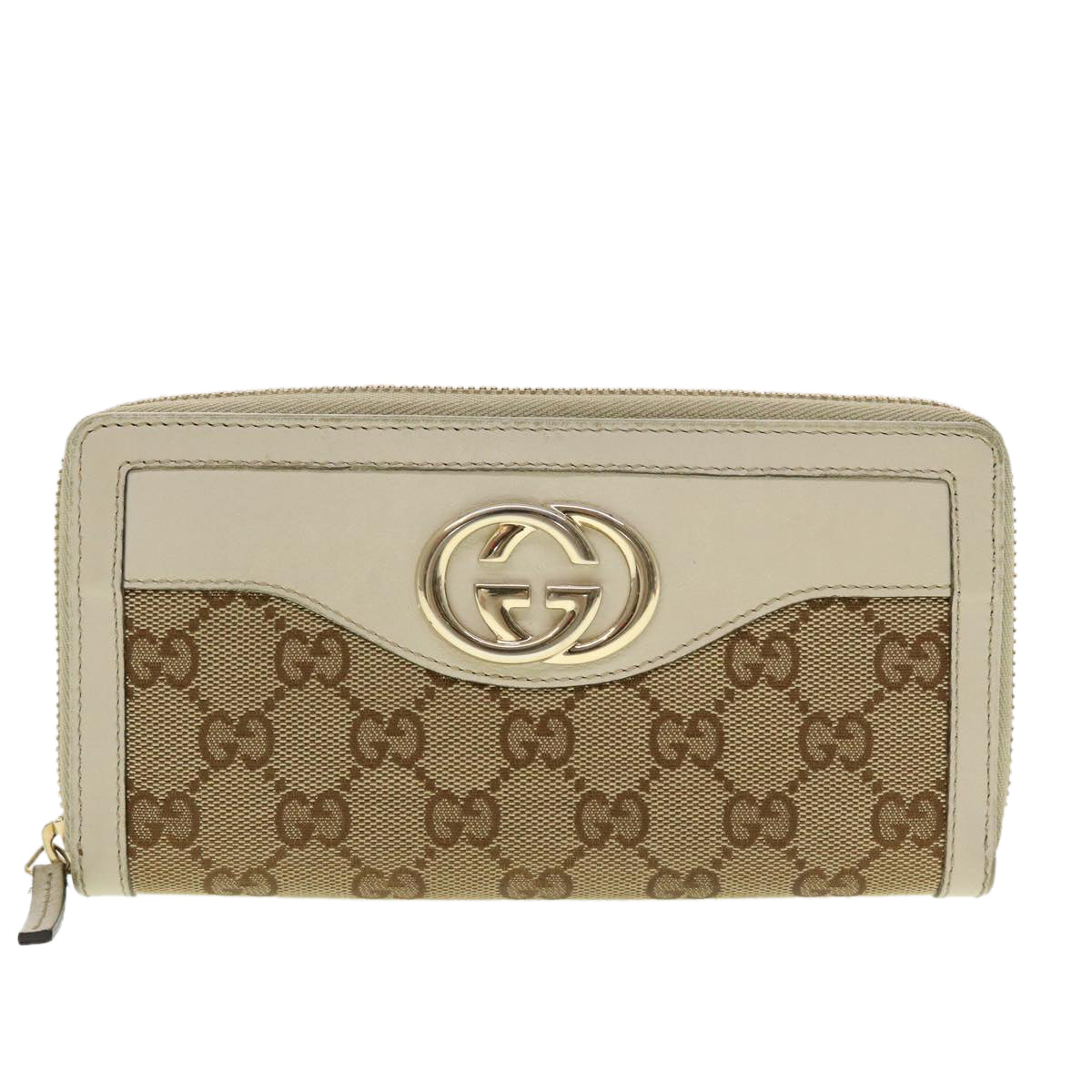 GUCCI GG Canvas Long Wallet Beige White 308012 43741