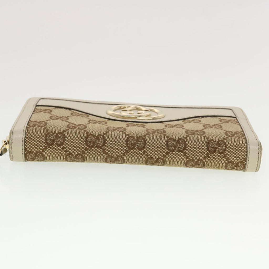 GUCCI GG Canvas Long Wallet Beige White 308012 43741