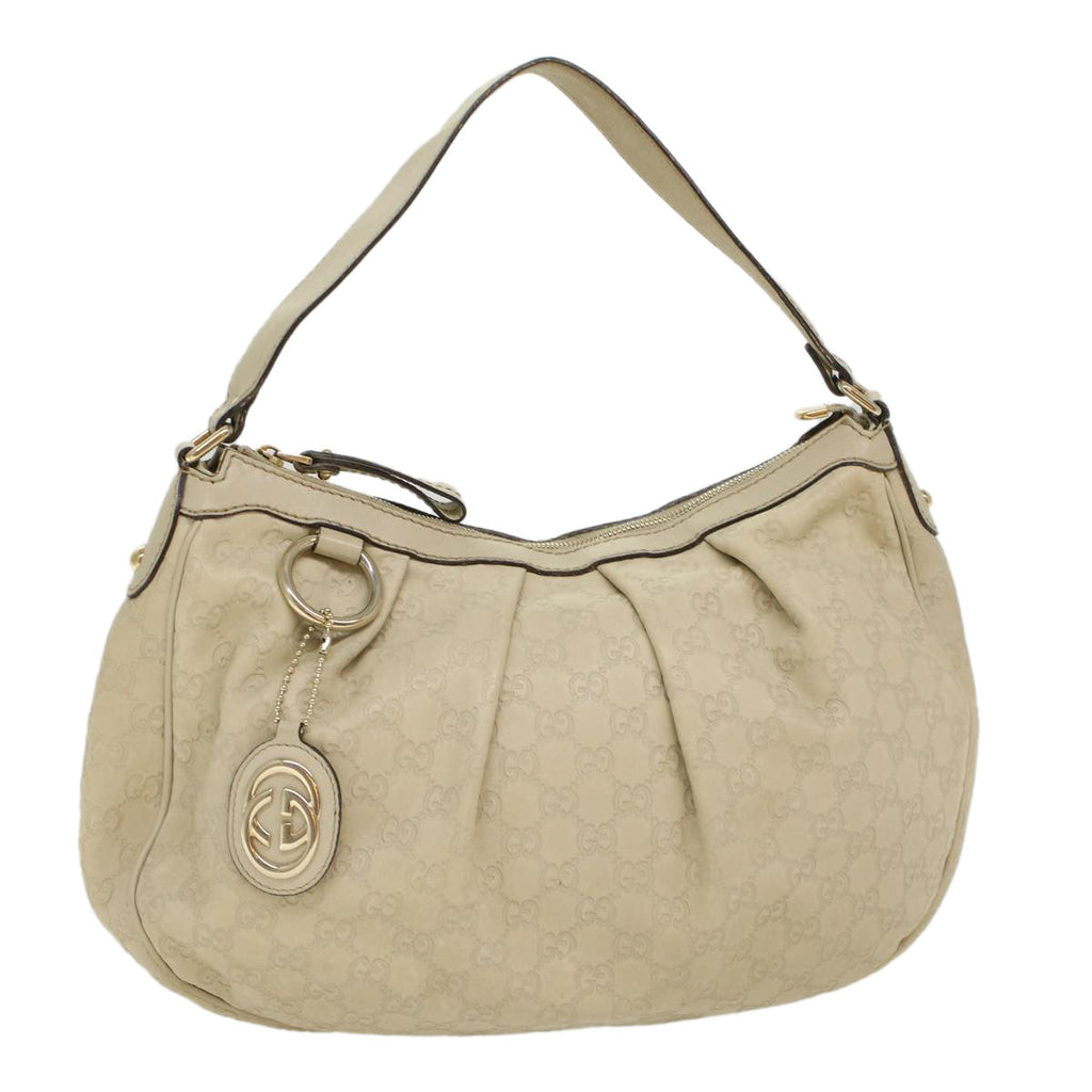 GUCCI GG Canvas Guccissima Shoulder Bag Beige 232955 43751