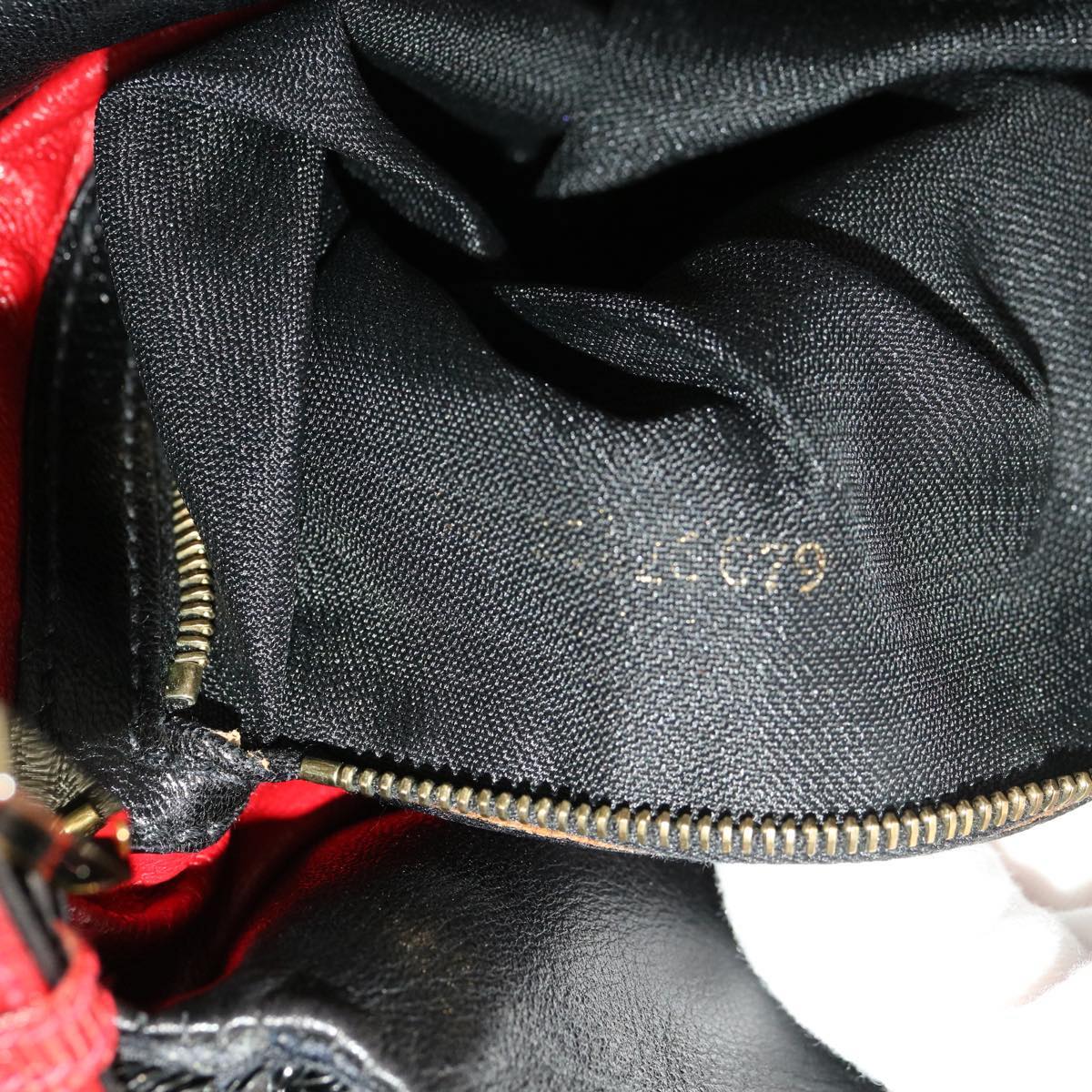 FENDI Sequin Shoulder Bag Black Red 43759