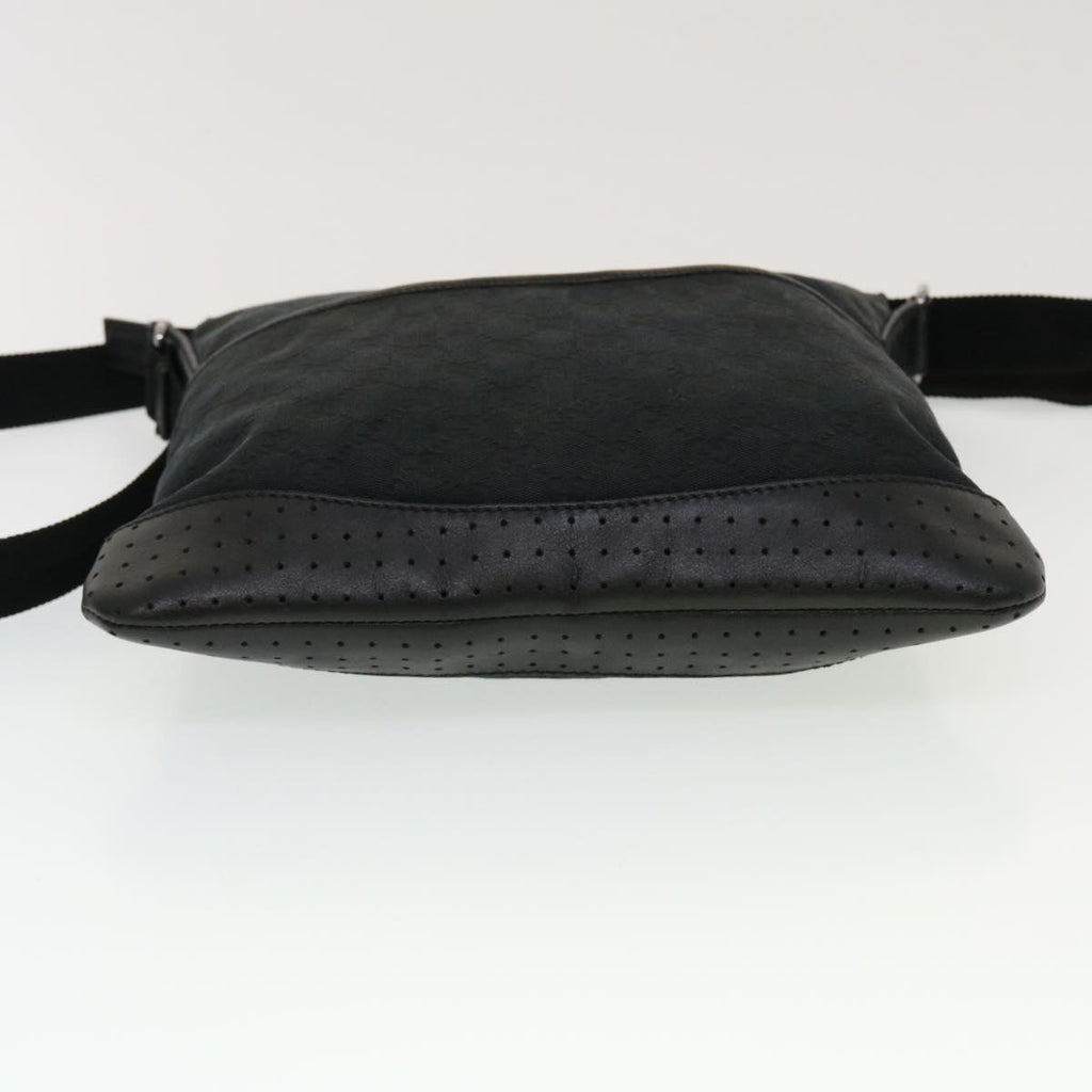GUCCI GG Canvas Shoulder Bag Black 145857 43763