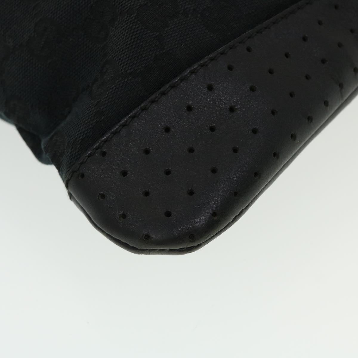 GUCCI GG Canvas Shoulder Bag Black 145857 43763