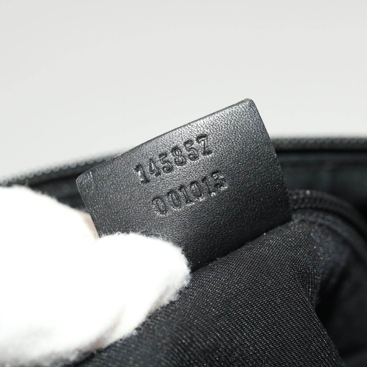 GUCCI GG Canvas Shoulder Bag Black 145857 43763