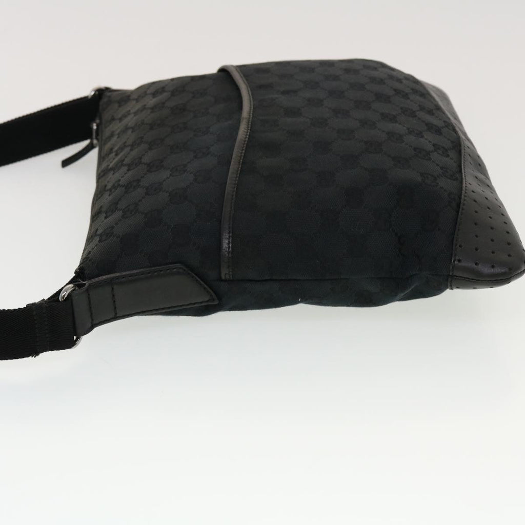 GUCCI GG Canvas Shoulder Bag Black 145857 43763
