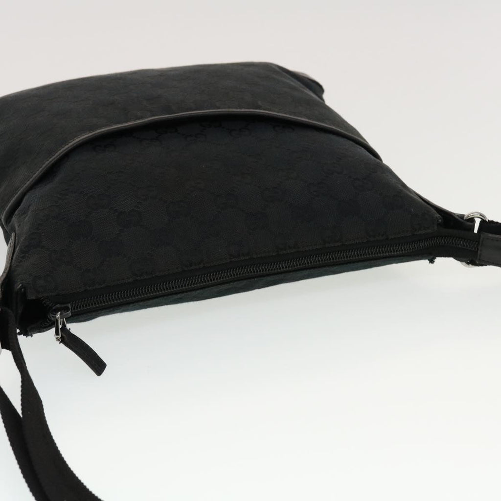 GUCCI GG Canvas Shoulder Bag Black 145857 43763