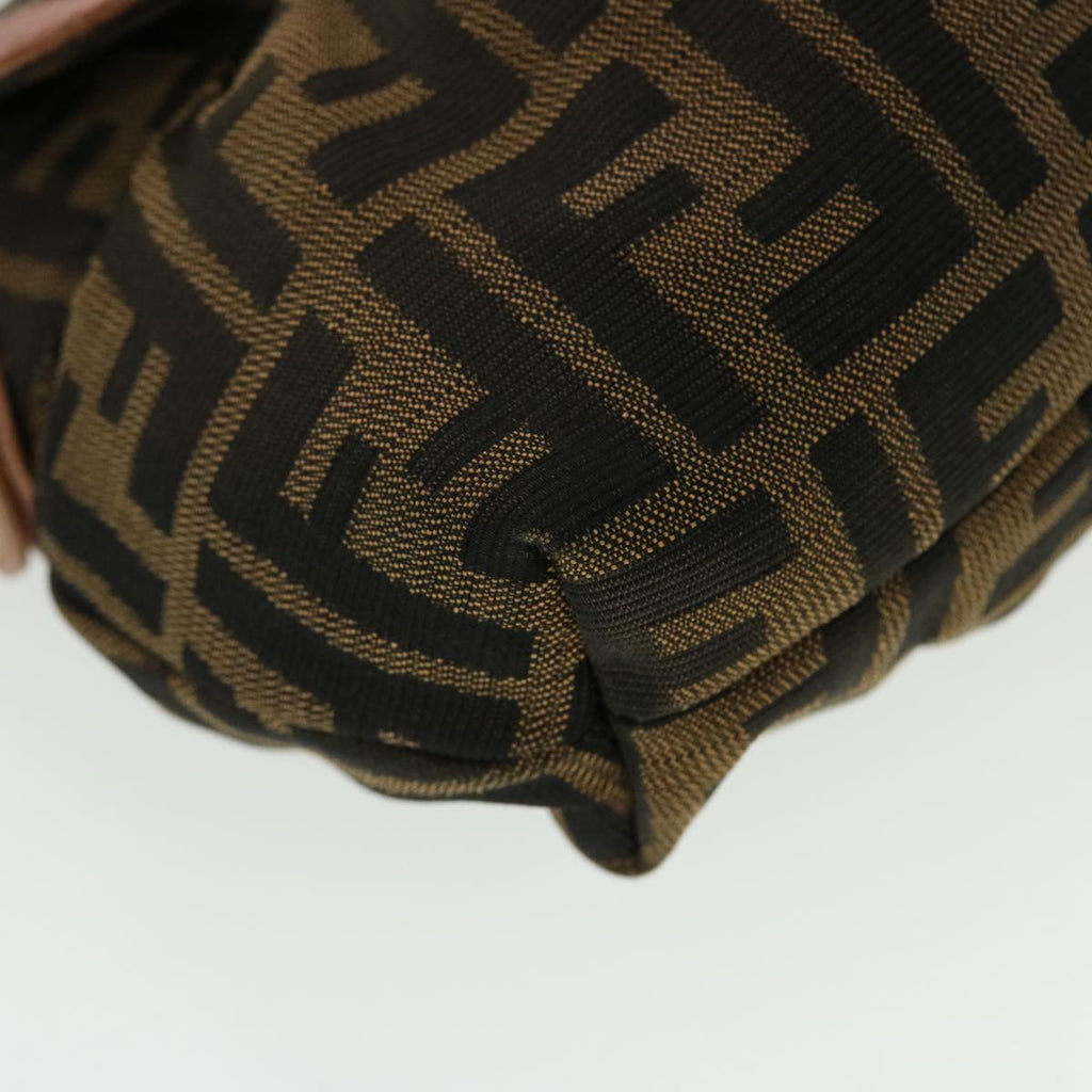 FENDI Zucca Canvas Shoulder Bag Nylon Brown Black pink 43767