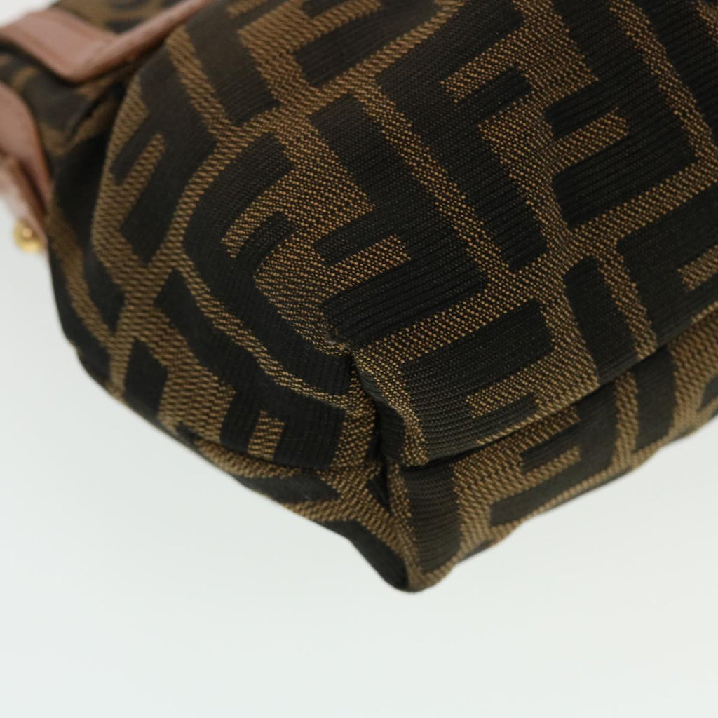FENDI Zucca Canvas Shoulder Bag Nylon Brown Black pink 43767