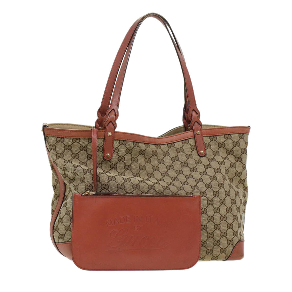 GUCCI GG Canvas Tote Bag Beige 247209 43885
