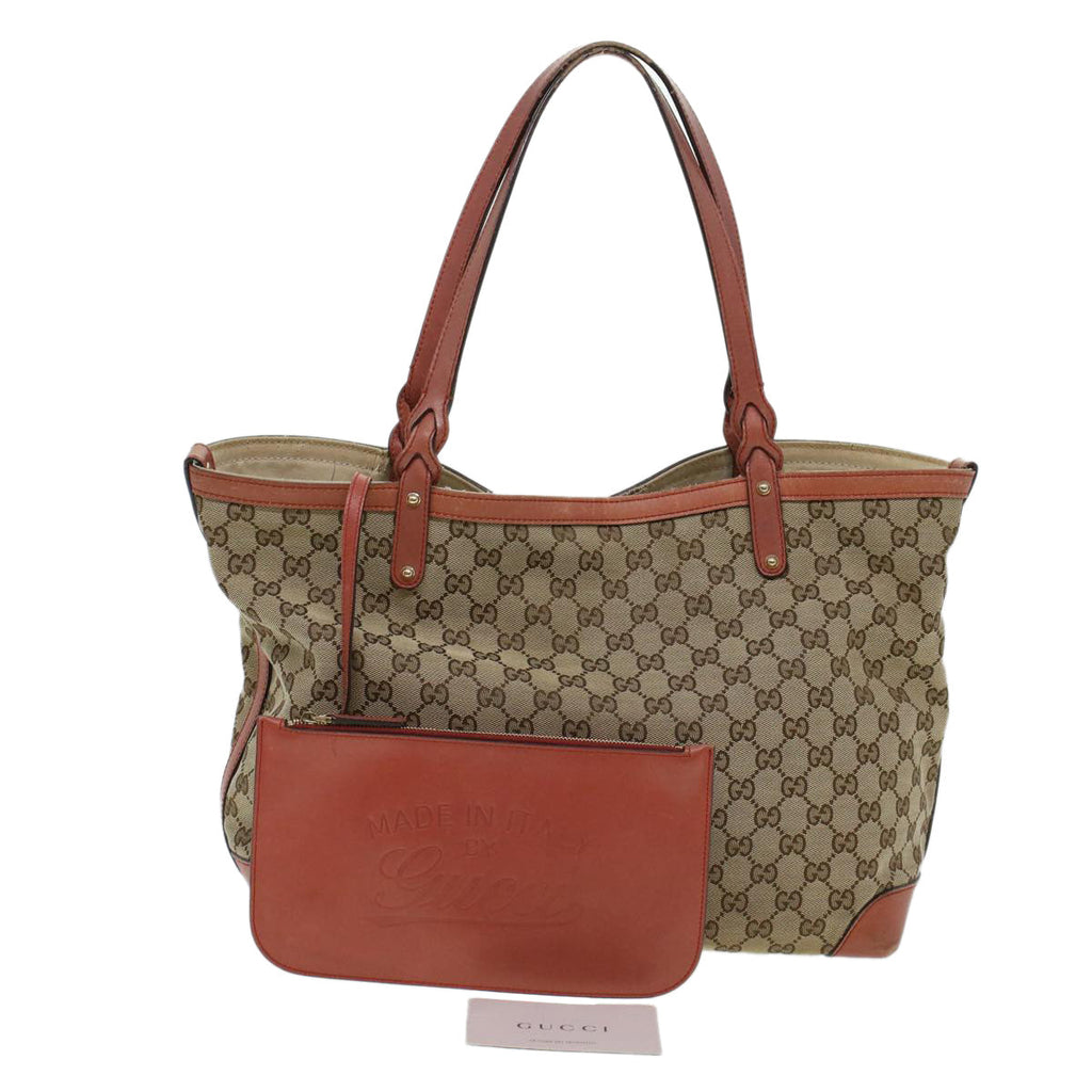 GUCCI GG Canvas Tote Bag Beige 247209 43885