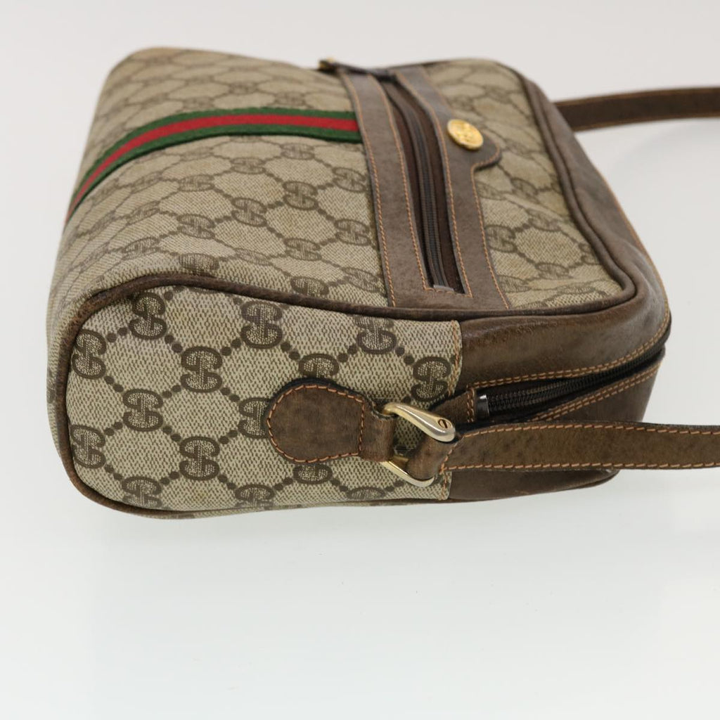GUCCI GG Canvas Web Sherry Line Shoulder Bag Beige Red Green 43901