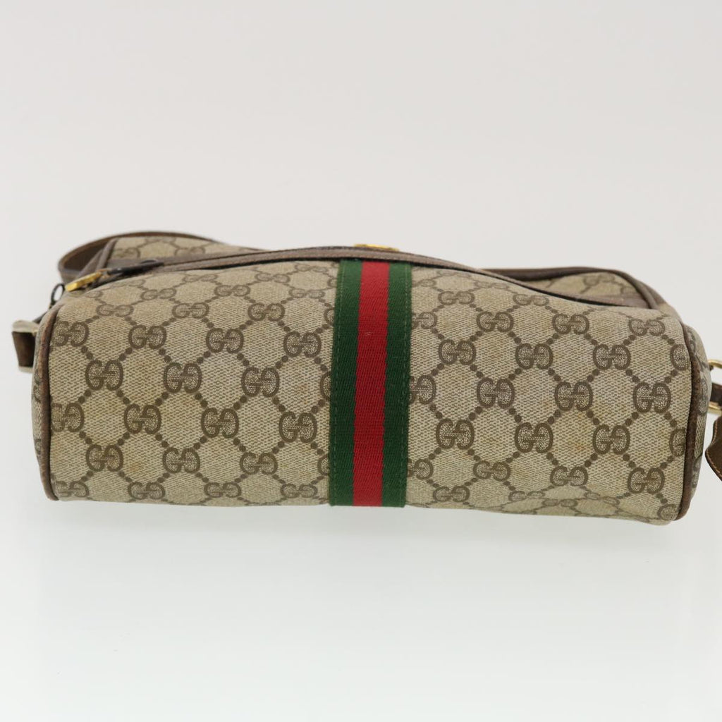 GUCCI GG Canvas Web Sherry Line Shoulder Bag Beige Red Green 43901