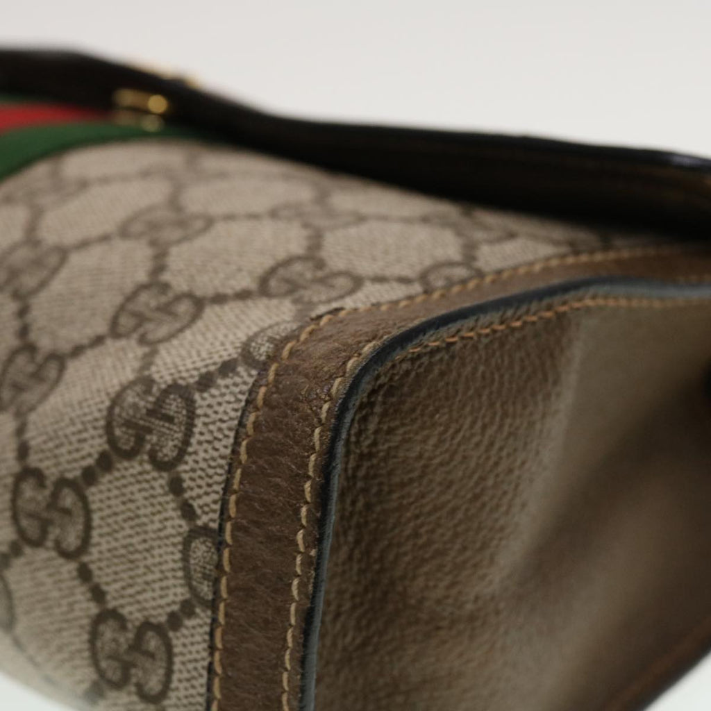 GUCCI GG Canvas Web Sherry Line Clutch Bag Beige Red Green 43902