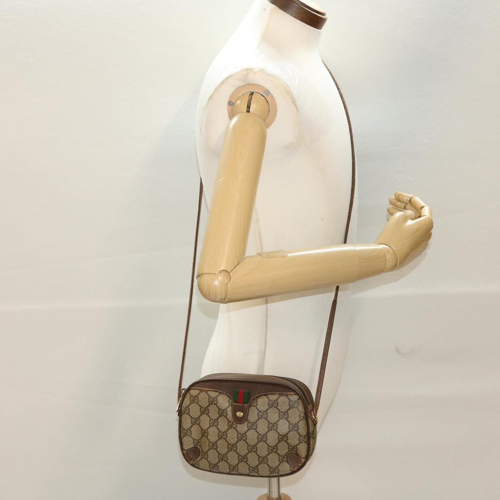 GUCCI GG Canvas Web Sherry Line Shoulder Bag Beige Red Green 43903