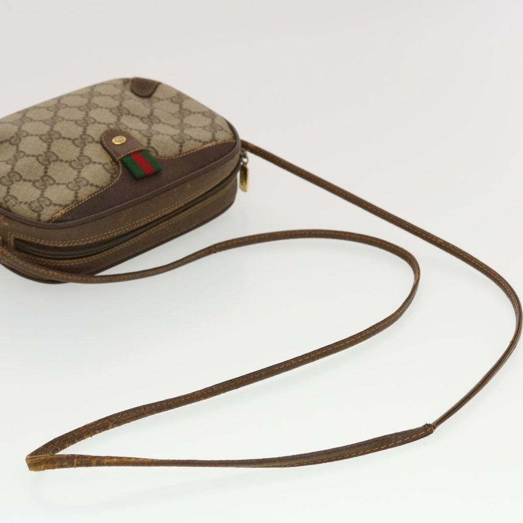 GUCCI GG Canvas Web Sherry Line Shoulder Bag Beige Red Green 43903