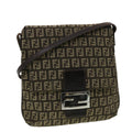 FENDI Zucchino Canvas Shoulder Bag Brown 2288-8BT075-JQ4-089 43907