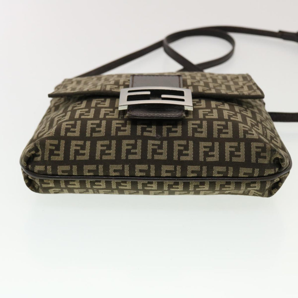 FENDI Zucchino Canvas Shoulder Bag Brown 2288-8BT075-JQ4-089 43907