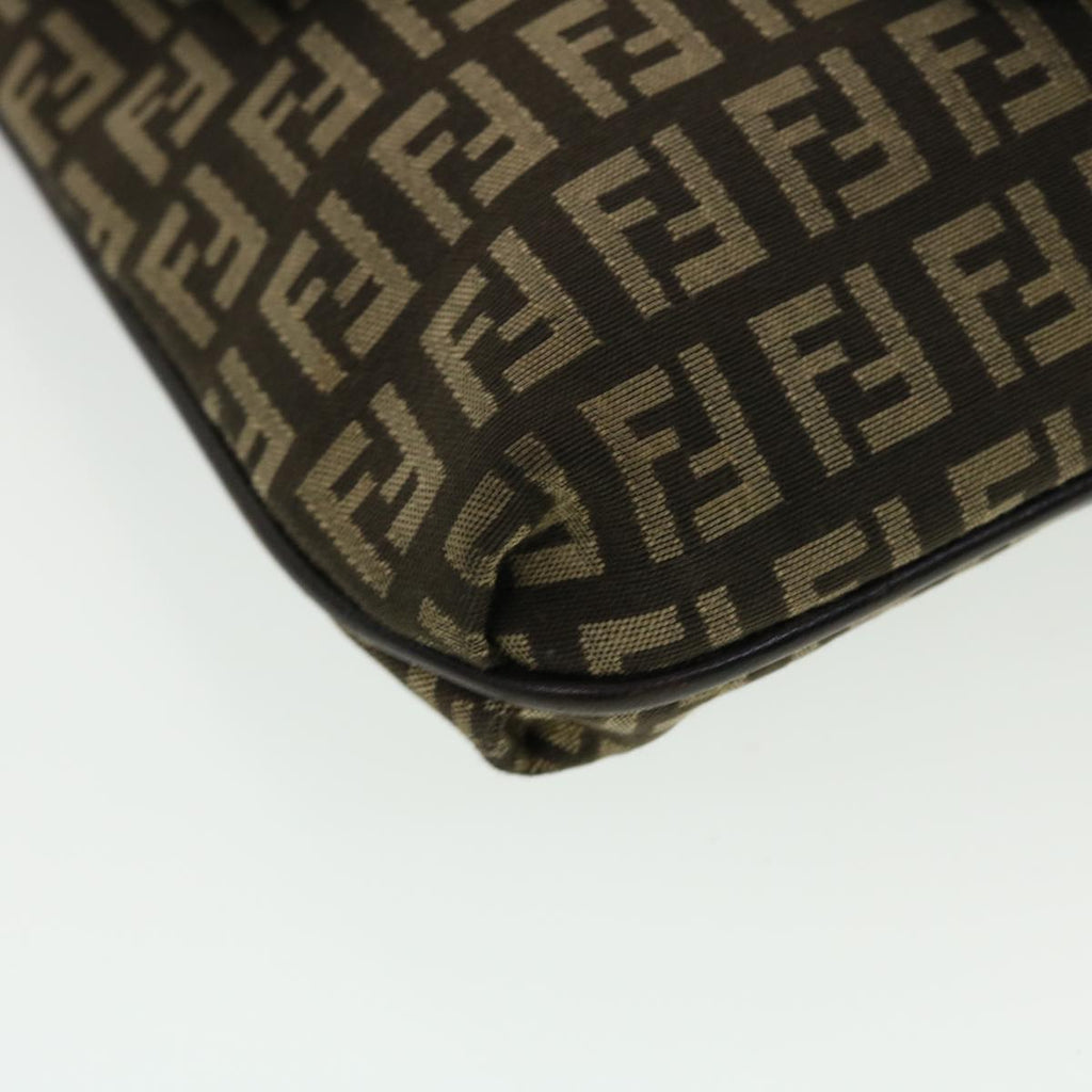 FENDI Zucchino Canvas Shoulder Bag Brown 2288-8BT075-JQ4-089 43907
