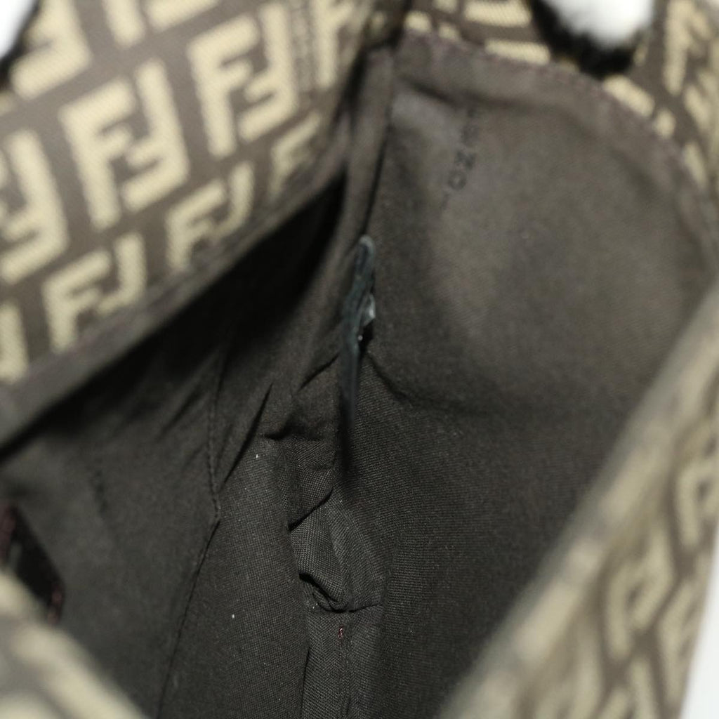 FENDI Zucchino Canvas Shoulder Bag Brown 2288-8BT075-JQ4-089 43907