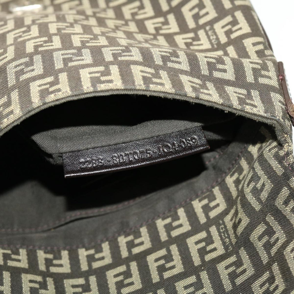 FENDI Zucchino Canvas Shoulder Bag Brown 2288-8BT075-JQ4-089 43907
