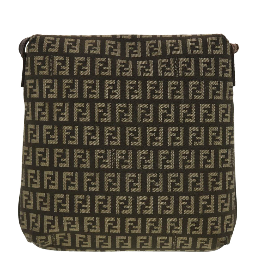 FENDI Zucchino Canvas Shoulder Bag Brown 2288-8BT075-JQ4-089 43907