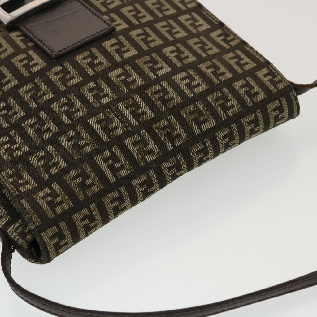 FENDI Zucchino Canvas Shoulder Bag Brown 2288-8BT075-JQ4-089 43907
